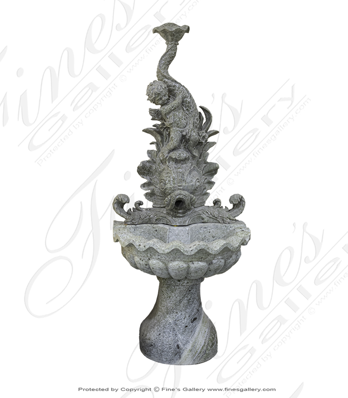 Marble Fountains  - Cherub Wall Fountain - MF-1562