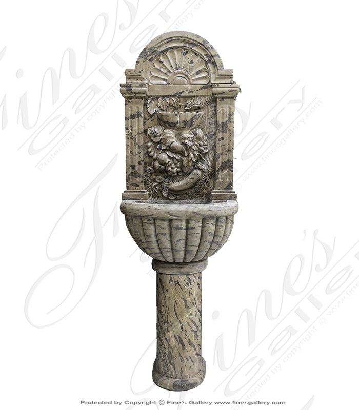 Marble Fountains  - Brown Marble Wall Fountain - MF-1565