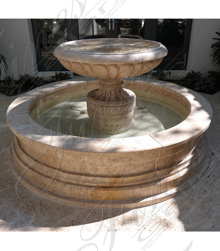Search Result For Marble Fountains  - Transitional Tuscan Cream Marble Garden Fountain - MF-1710