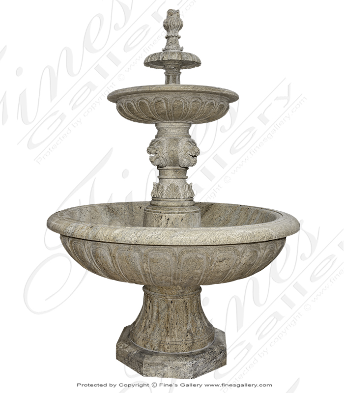 Marble Fountains  - Fleur De Lis Travertine Fountain - MF-601