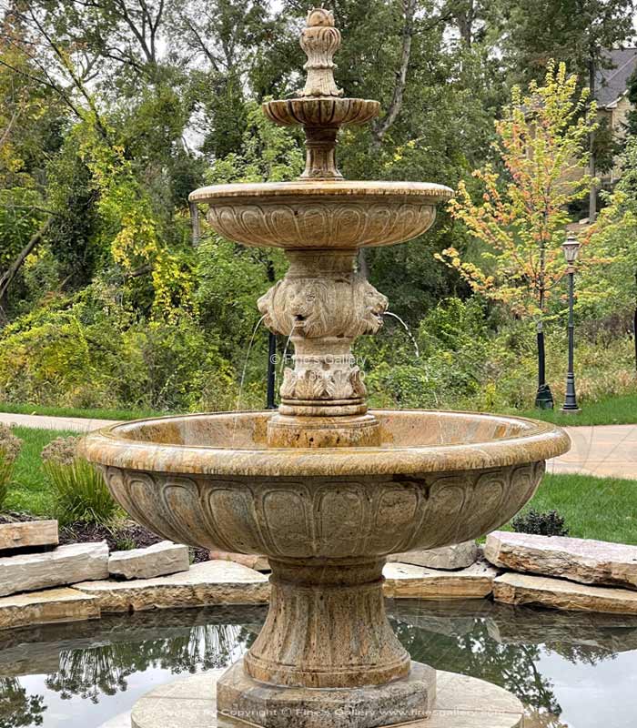 Marble Fountains  - Antique Gold Granite Garden Fountain - MF-1577