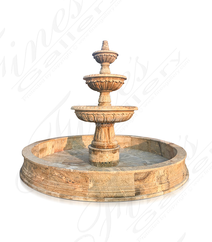 Marble Fountains  - Three Tiered Antique Gold Granite Fountain  - MF-1178