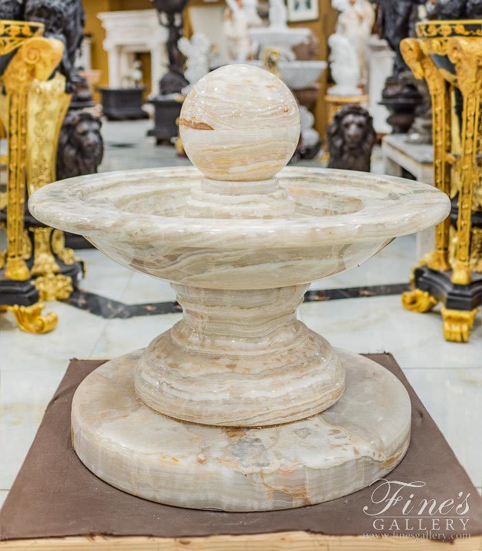 Marble Fountains  - Modern White Onyx Fountain - MF-1592