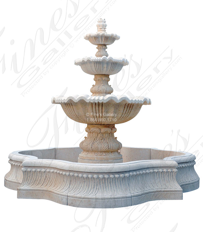 Search Result For Marble Fountains  - Refined Egyptian Cream Marble Fountain - MF-1607