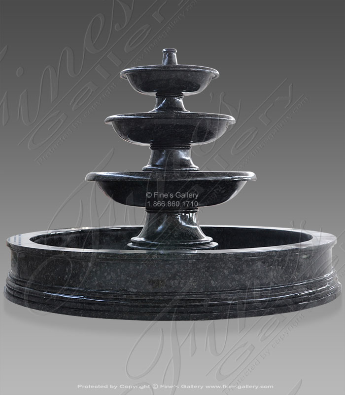 Marble Fountains  - Contemporary Black Granite Fountain - MF-1656