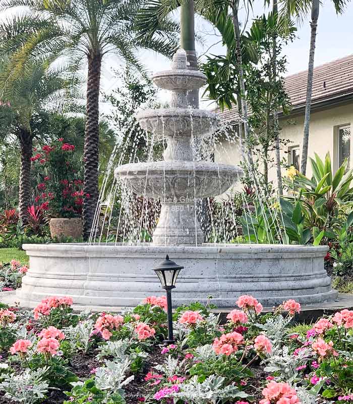 Marble Fountains  - Three Tiered Antique Gold Granite Fountain  - MF-1178