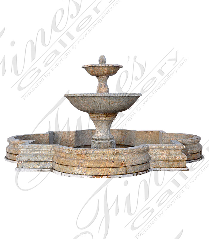 Marble Fountains  - Antique Gold Granite Fountain - MF-1413