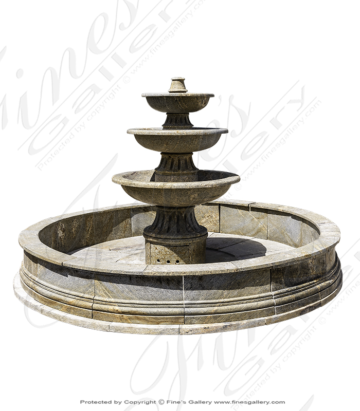 Marble Fountains  - Transitional Granite Fountain Installation - MF-1299