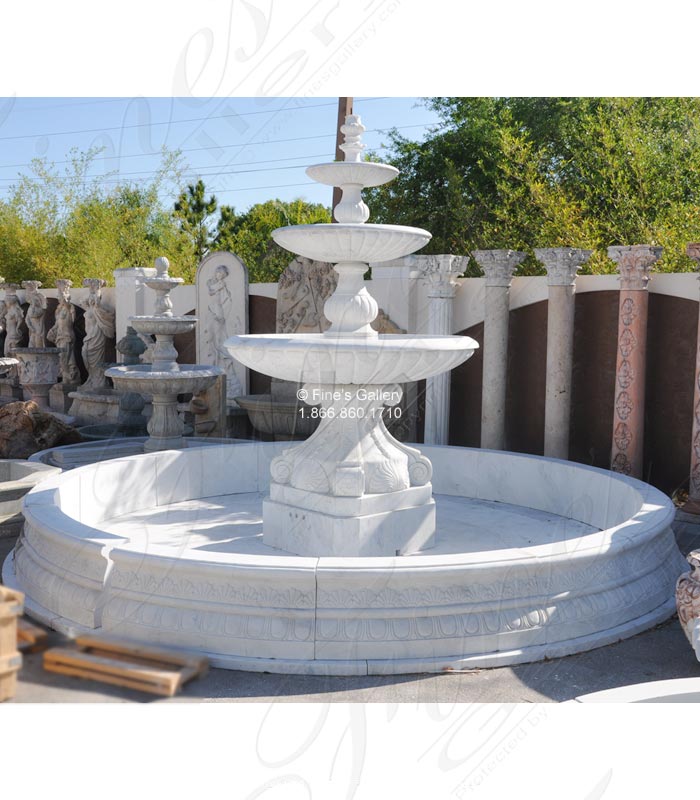 Huge White Marble Estate Fountain