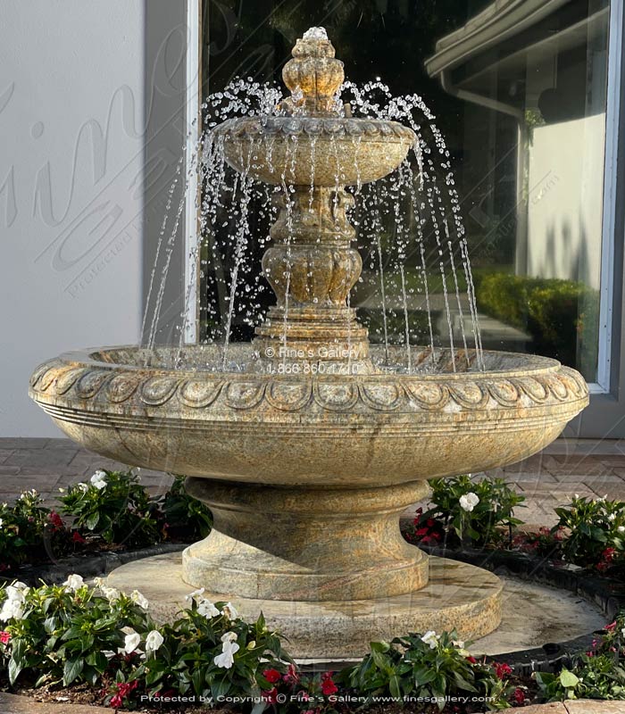 Marble Fountains  - Earth Toned Granite Garden Fountain - MF-1704