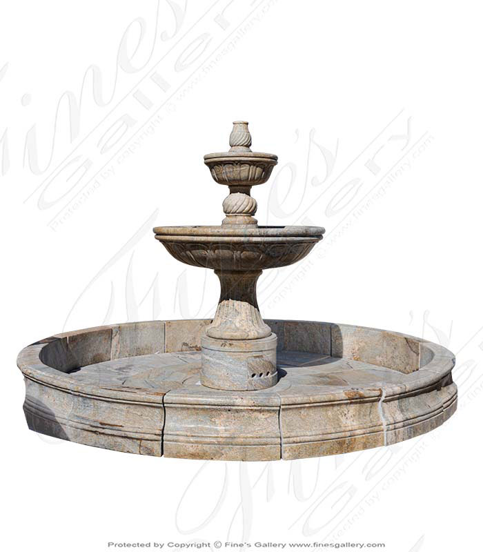 Search Result For Marble Fountains  - 144 Inch Dia Two Tiered Granite Fountain Feature - MF-1706