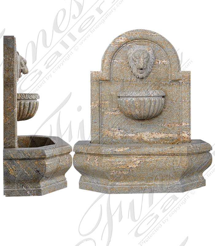 Marble Fountains  - Old World Lion Head Wall Fountain - MF-1077