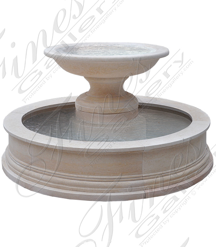 Search Result For Marble Fountains  - Transitional Tuscan Cream Marble Garden Fountain - MF-1710