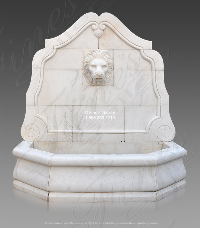 Marble Fountains  - Apuan Alps White Marble Wall Fountain - MF-1723