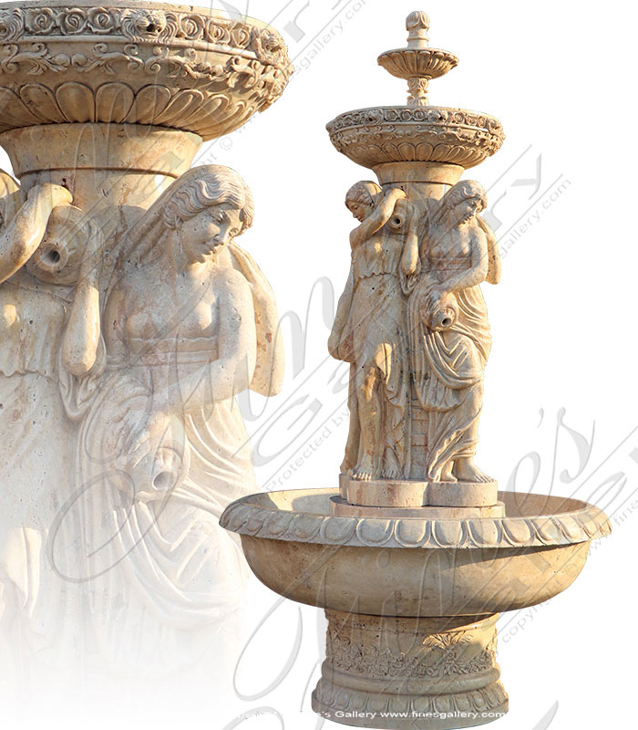 Marble Fountains  - Roman Greco Travertino Fontana - MF-1748