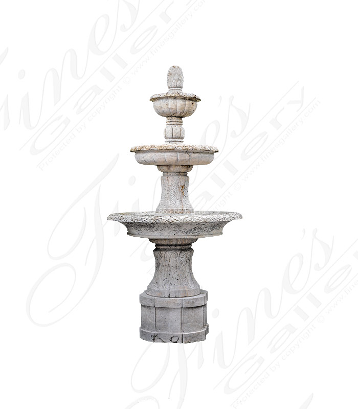 Marble Fountains  - Vintage Collection - Tiered Fountain In Light Travertine - MF-1754