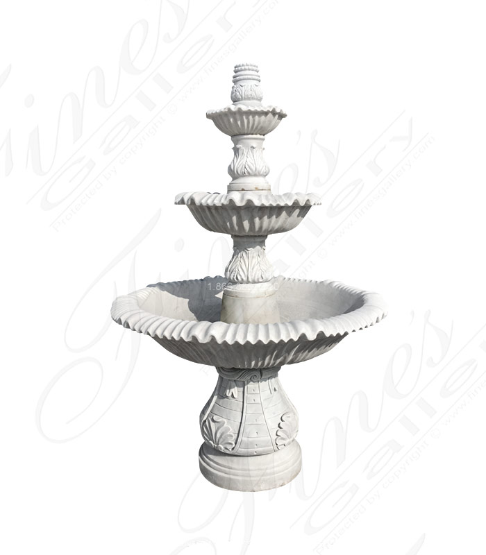 Pure White Marble Three Tiered