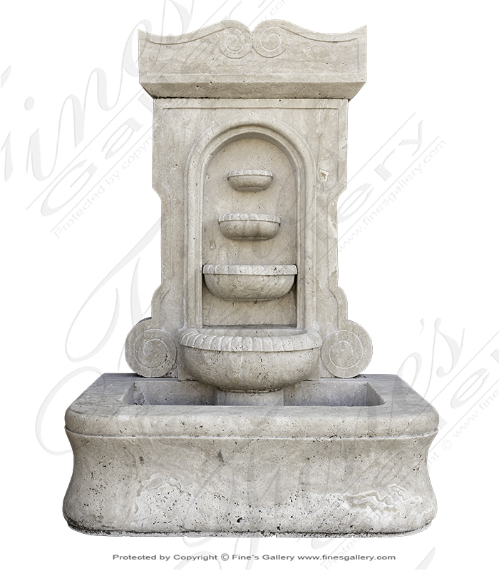 Marble Fountains  - Old World Four Tiered Wall Fountain - MF-1795