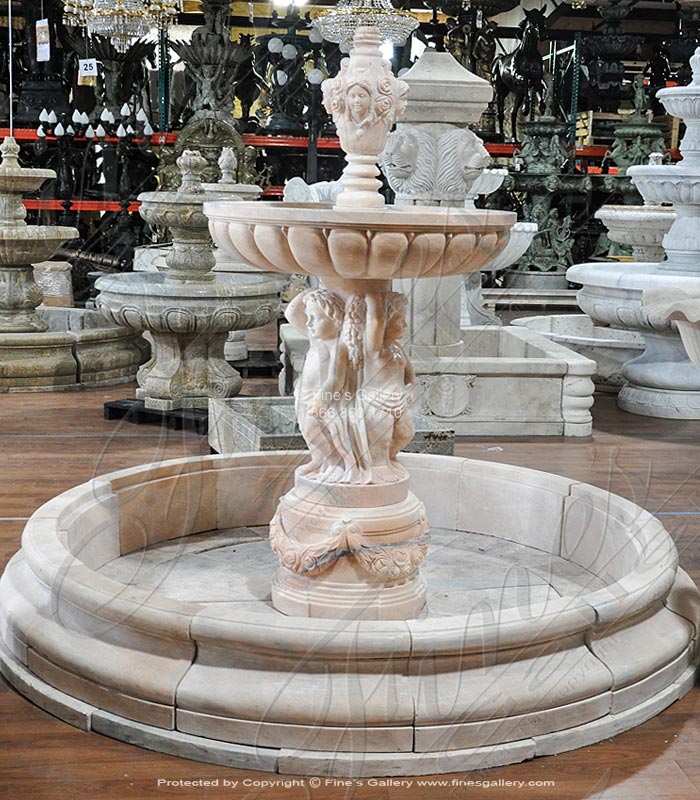 Marble Fountains  - Cherubs & Garlands Fountain - MF-1798