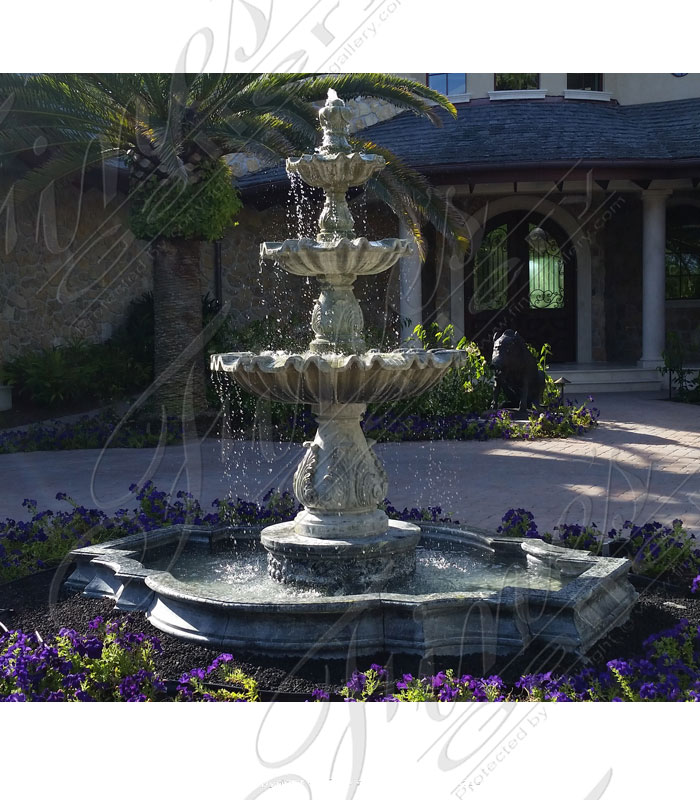 Marble Fountains  - Luxury Estate Fountain In Verde Marble - MF-1810