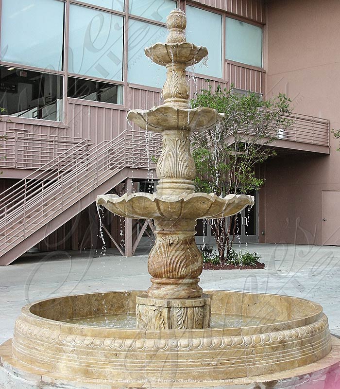 Marble Fountains  - A Large Commercial Tiered Fountain In Travertine Marble - MF-1816