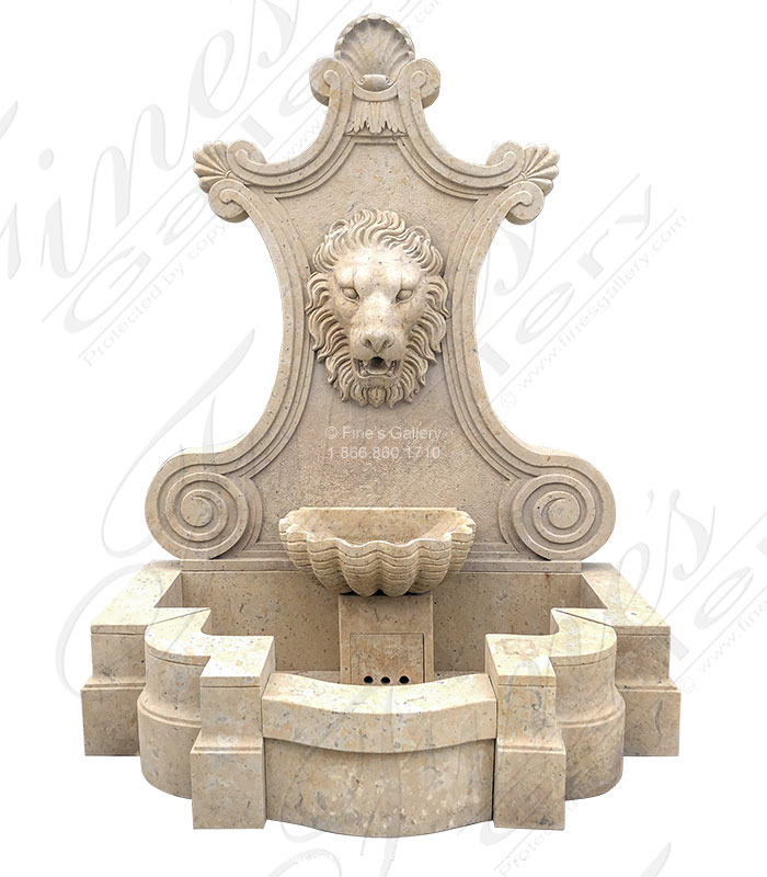 Marble Fountains  - Aged Finish Natural Stone Wall Fountain - MF-1818