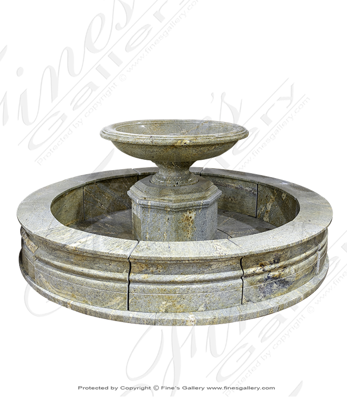 Marble Fountains  - One Tiered Antique Gold Granite Fountain With Polished Finish - MF-1822