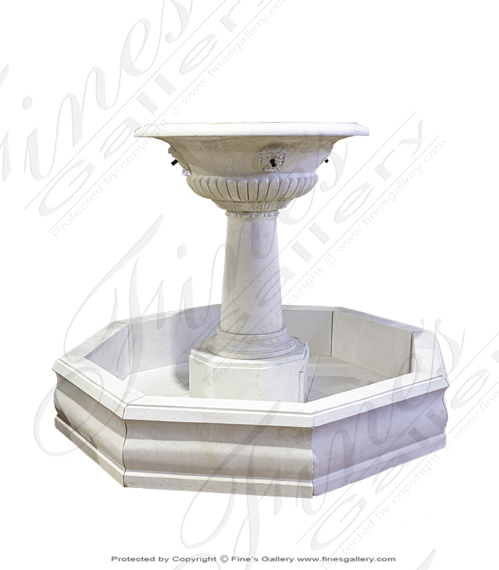 Marble Fountains  - Classic Cream Limestone Fountain Feature - MF-1848