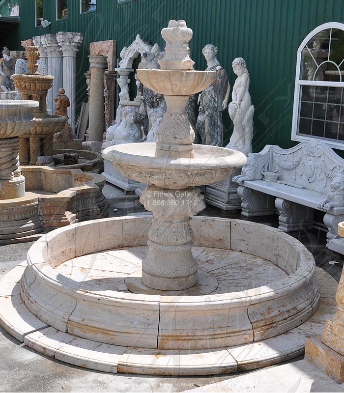 Antique Style Travertine Fountain