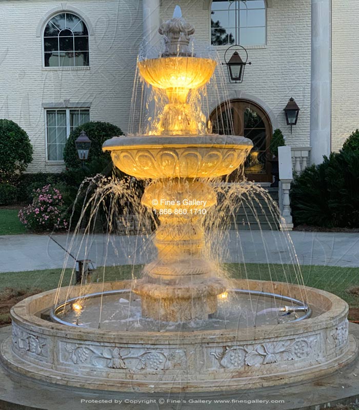 Marble Fountains  - Majestic Travertine Fountain - MF-1863