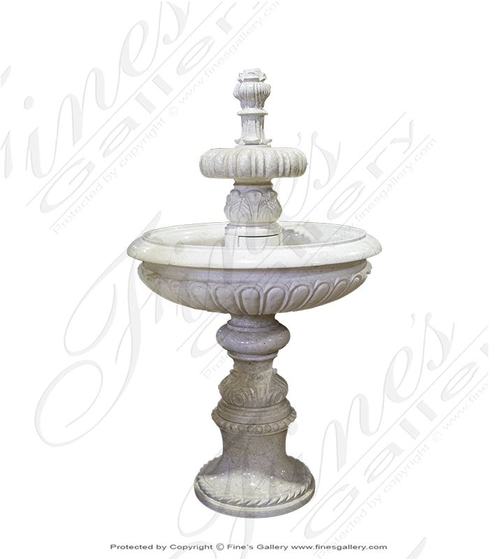 Classic Cream Two Tiered Marble Fountain