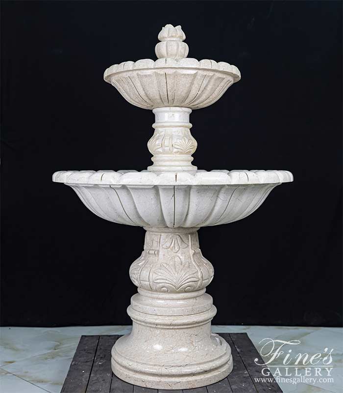 Marble Fountains  - Classic Cream Marble Courtyard Fountain - MF-1866