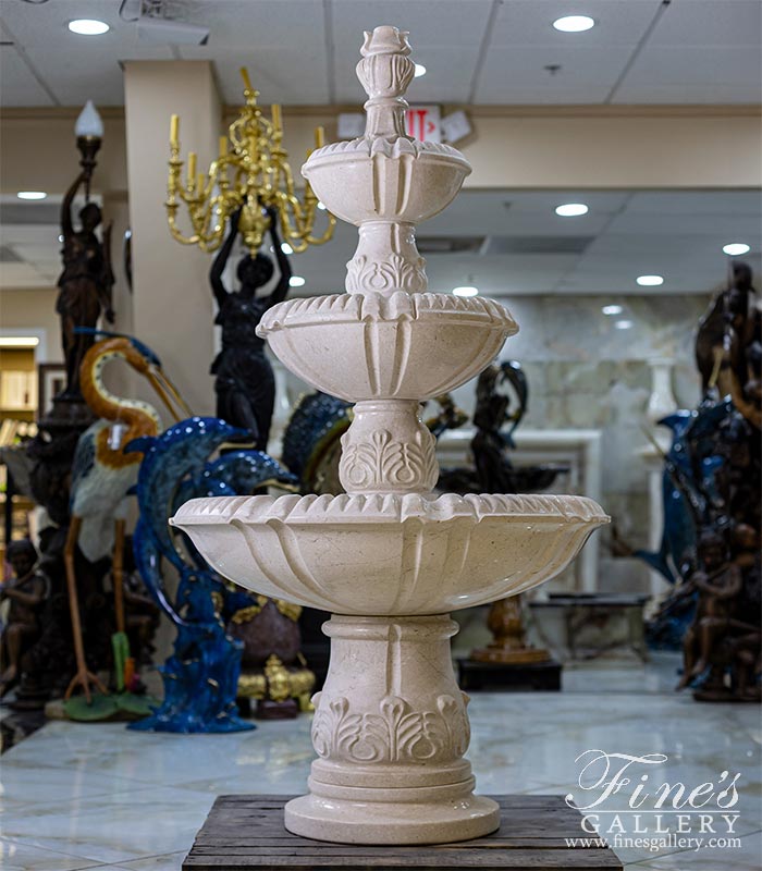 Marble Fountains  - Classic Cream Marble Garden Fountain - MF-1867
