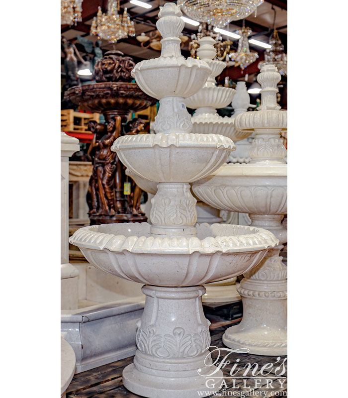 Marble Fountains  - Classic Cream Marble Garden Fountain - MF-1867