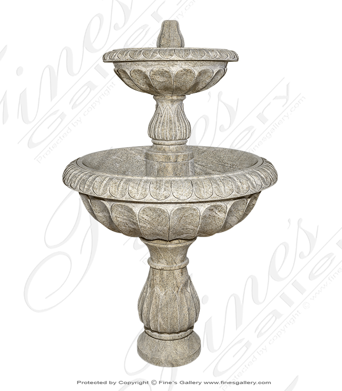 Marble Fountains  - Two Tiered Self Contained Granite Fountain - MF-1879