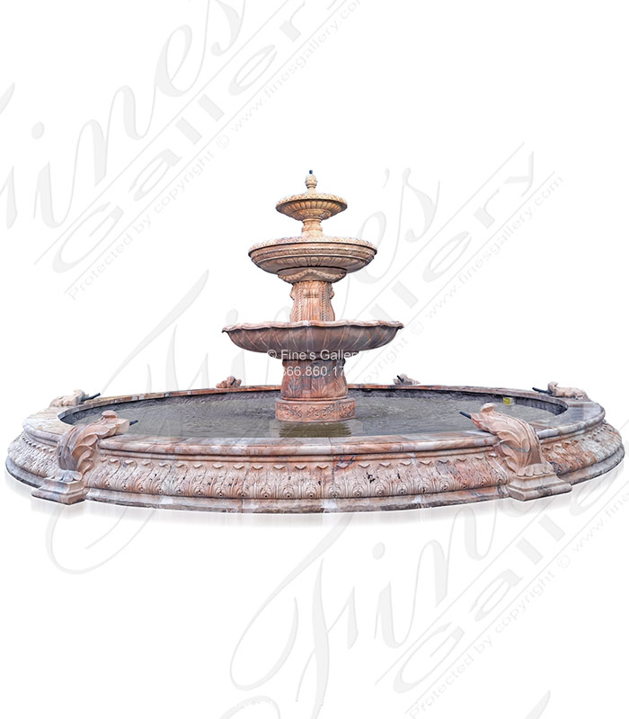 Marble Fountains  - Massive Rosetta Marble Fountain Feature - MF-1881