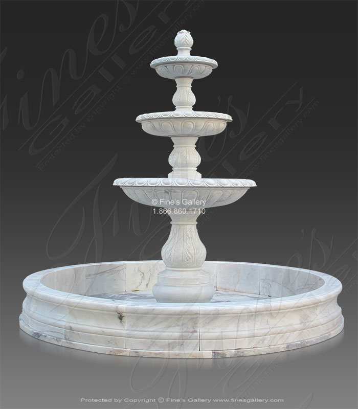 Marble Fountains  - Three Tiered Natural Marble Fountain - MF-1885