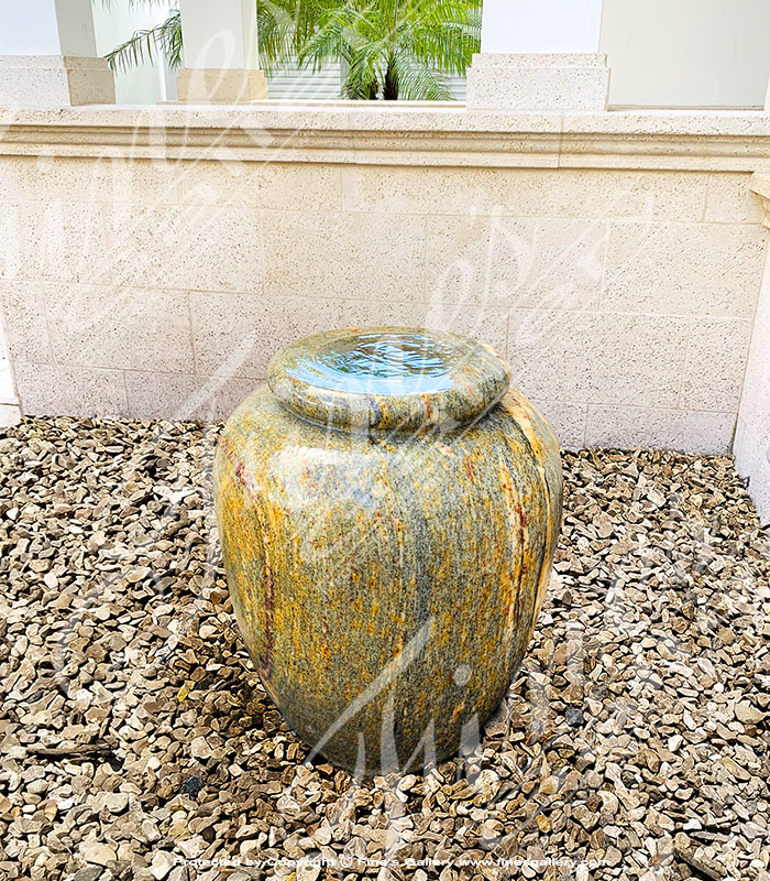 Marble Fountains  - Clean Granite Urn Fountain Installation - MF-1909