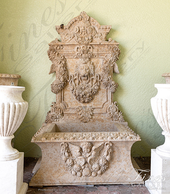 Ornate Italian Renaissance Wall Fountain