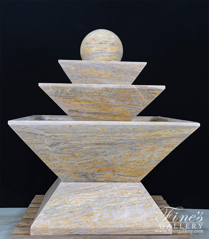 Search Result For Marble Fountains  - Contemporary Square Shape Travertine Fountain - MF-1713