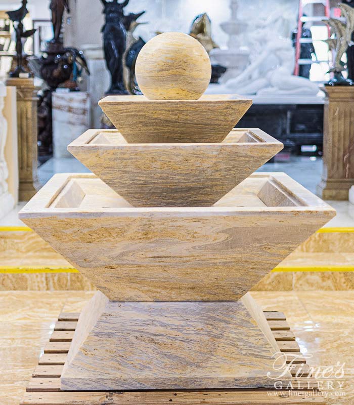 Marble Fountains  - A Contemporary Fountain In Statuary White Marble - MF-2166