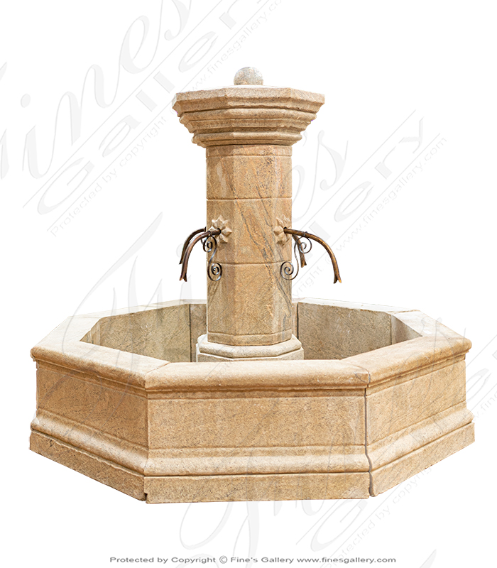 Marble Fountains  - Aged Old World Granite Fountain - MF-2008