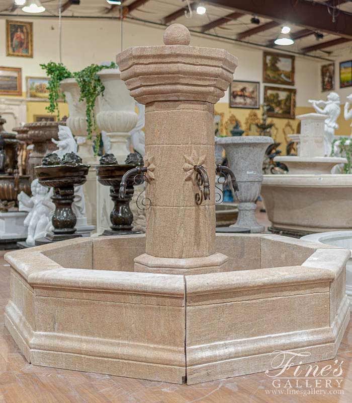 Marble Fountains  - Aged Old World Granite Fountain - MF-2008