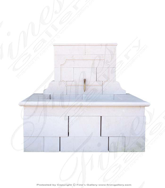 Marble Fountains  - French Limestone Countryside Wall Fountain - MF-2024