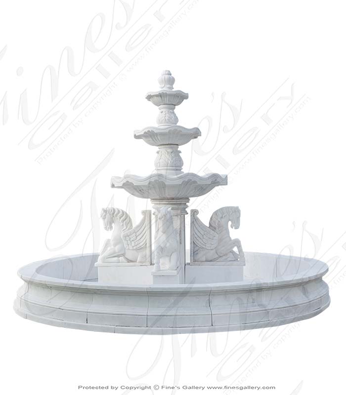 Marble Fountains  - Pegasus Marble Fountain - MF-2029