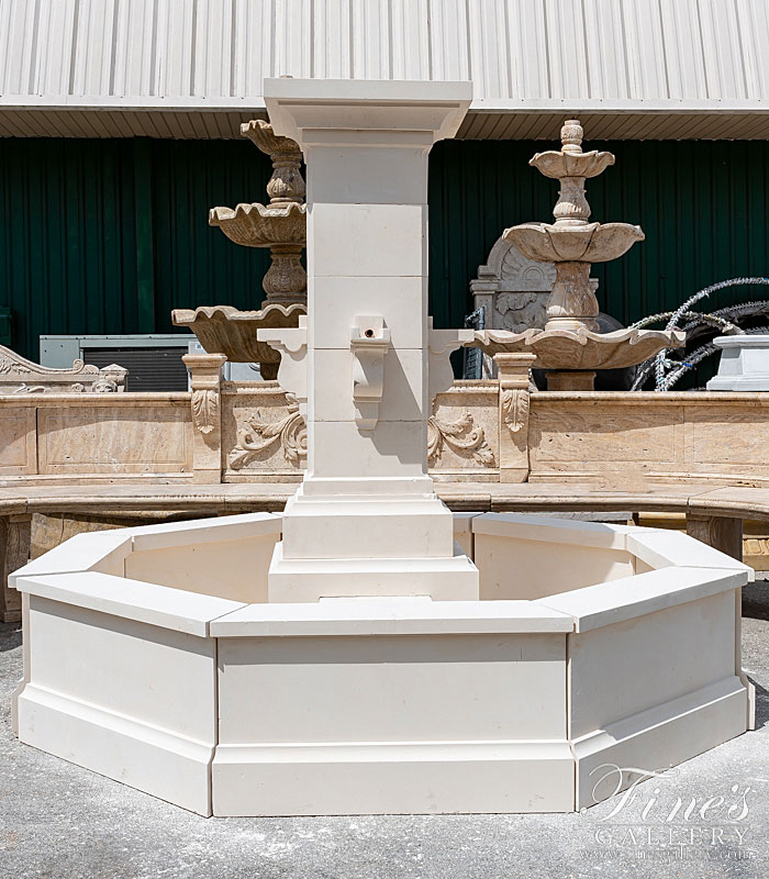 French Limestone Fountain Old World with Modern Twist