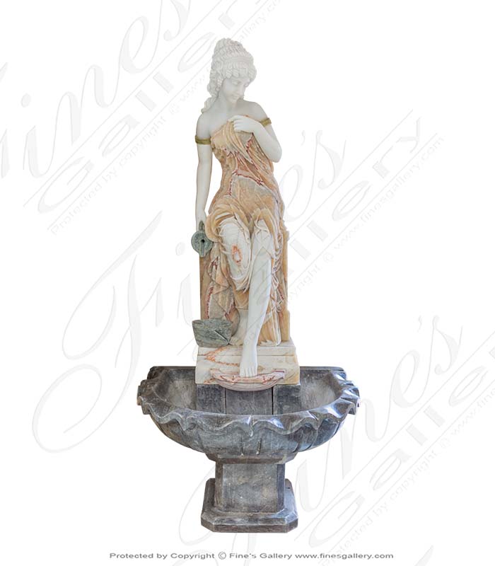 Marble Fountains  - Victorian Lady Marble Fountain - MF-2059