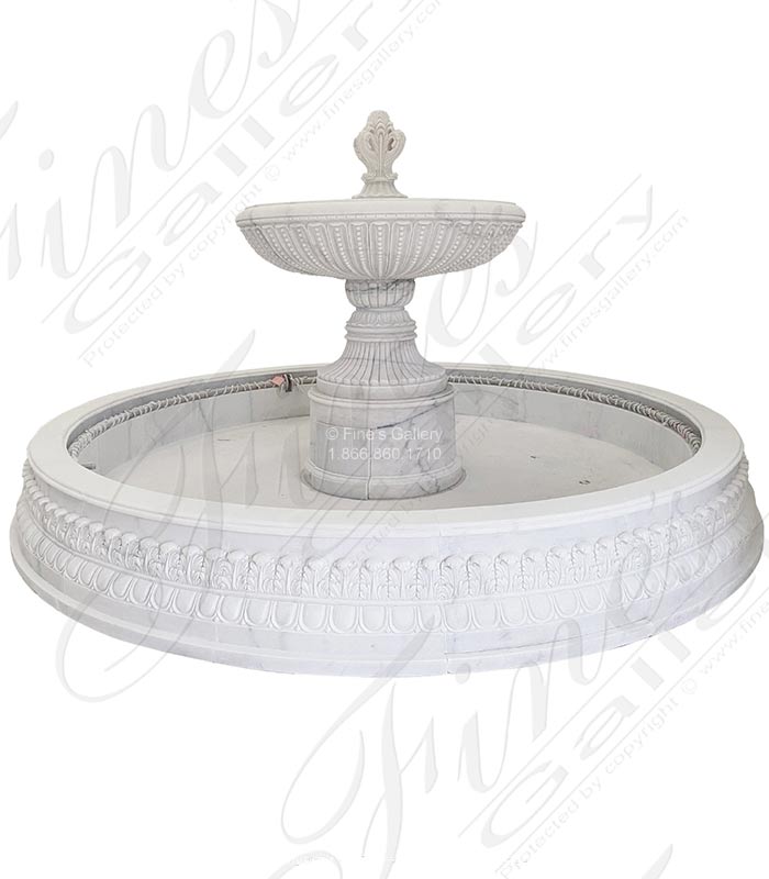 Marble Fountains  - 14 Foot Round Egg And Dart Themed Fountain - MF-2078