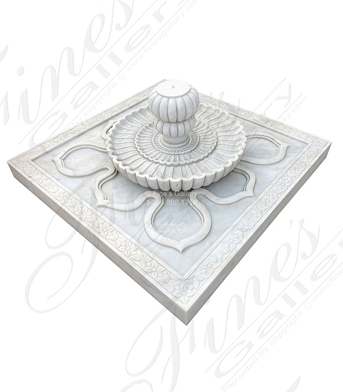 Marble Fountains  - Ornately Carved Marble Garden Fountain - MF-2097