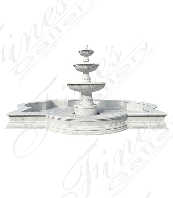 Marble Fountains  - Oversized White Marble Estate Fountain - MF-2108